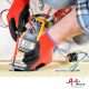 Electrician working on outlet, Airco Service logo in bottom right