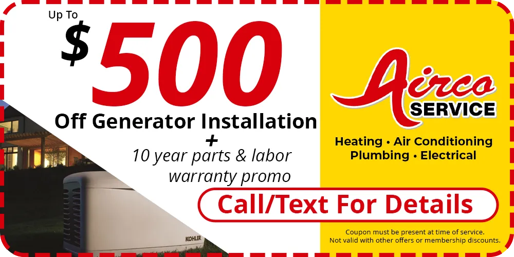 $500 off Generator Installation Coupon